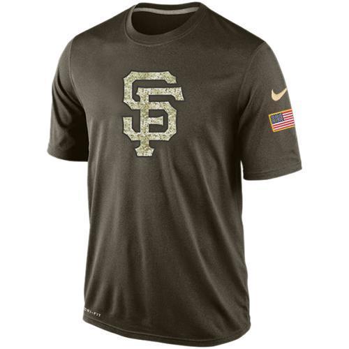 Nike San Francisco Giants Olive Green Salute To Service Dri Fit Men's T-Shirt