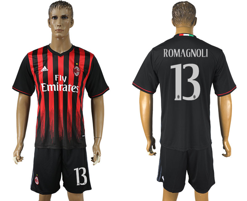 2016-17 AC Milan 13 ROMAGNOLI Home Soccer Jersey