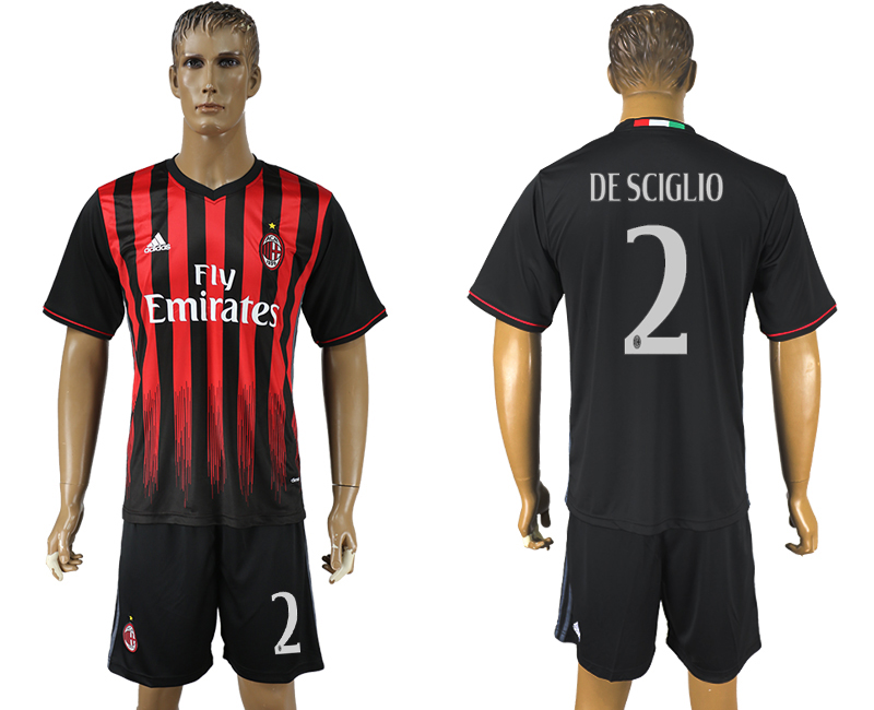2016-17 AC Milan 2 DE SCIGLIO Home Soccer Jersey