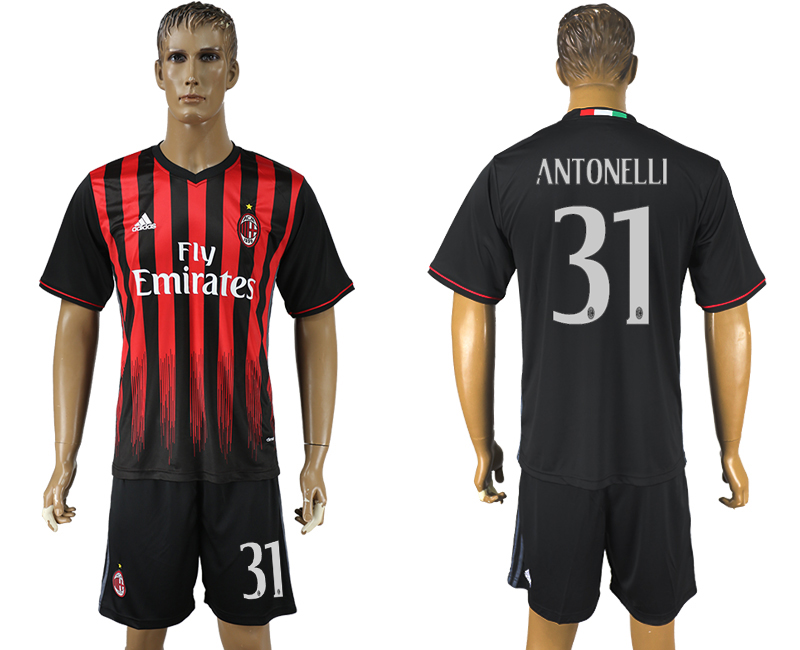 2016-17 AC Milan 31 ANTONELLI Home Soccer Jersey