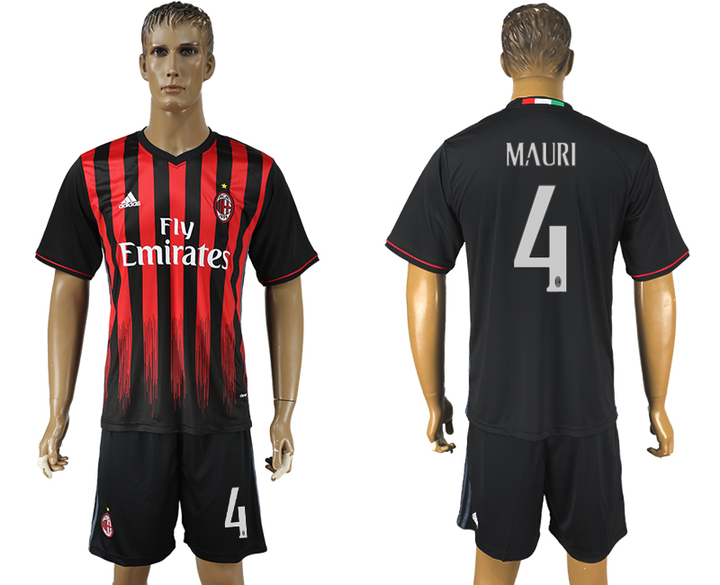 2016-17 AC Milan 4 MAURI Home Soccer Jersey 2016-17 AC Milan 4 MAURI Home Soccer Jersey