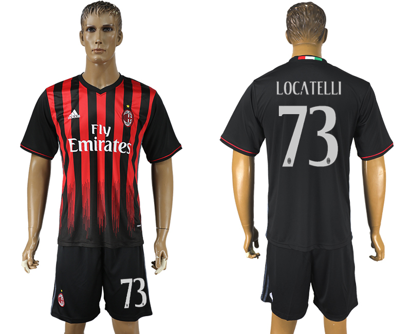 2016-17 AC Milan 73 LOCATELLI Home Soccer Jersey 2016-17 AC Milan 73 LOCATELLI Home Soccer Jersey
