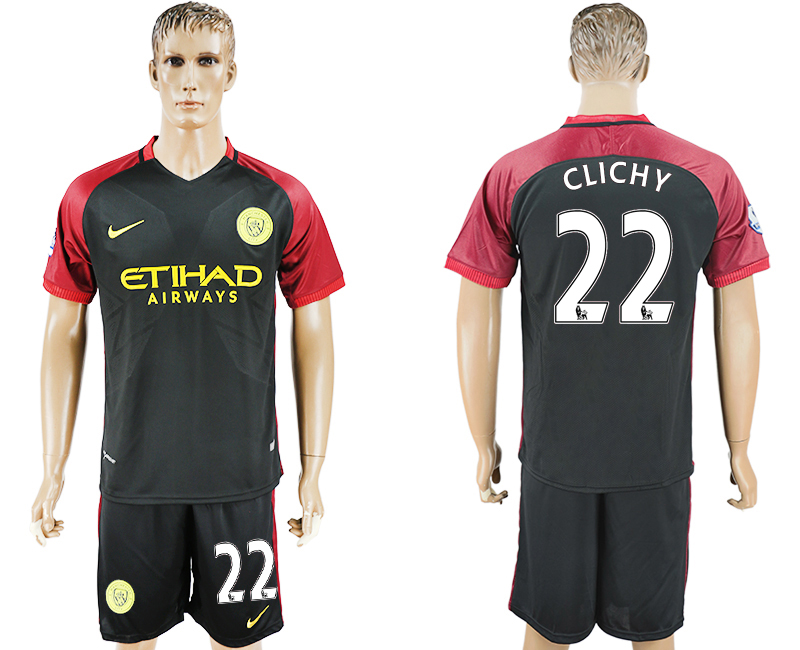 2016-17 Manchester City 22 CLICHY Away Soccer Jersey
