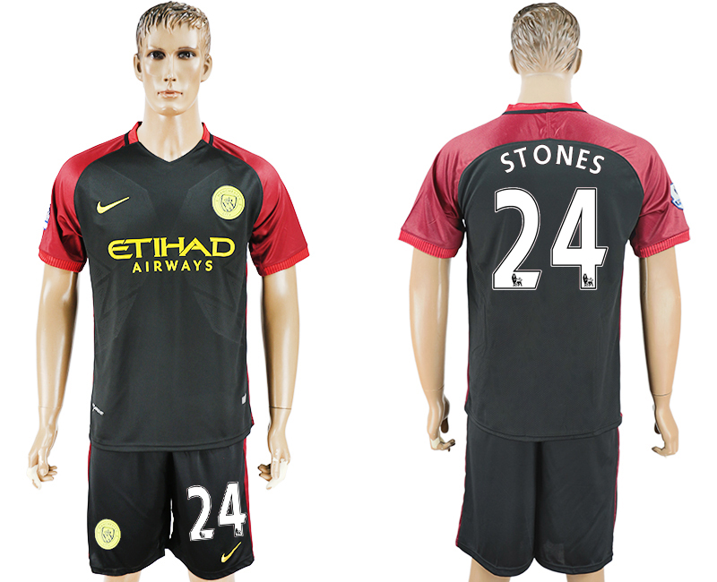 2016-17 Manchester City 24 STONES Away Soccer Jersey
