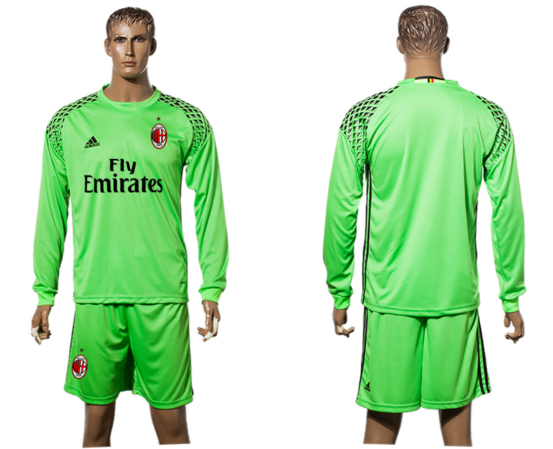 2016-17 AC Milan Green Goalkeeper Long Sleeve Soccer Jersey