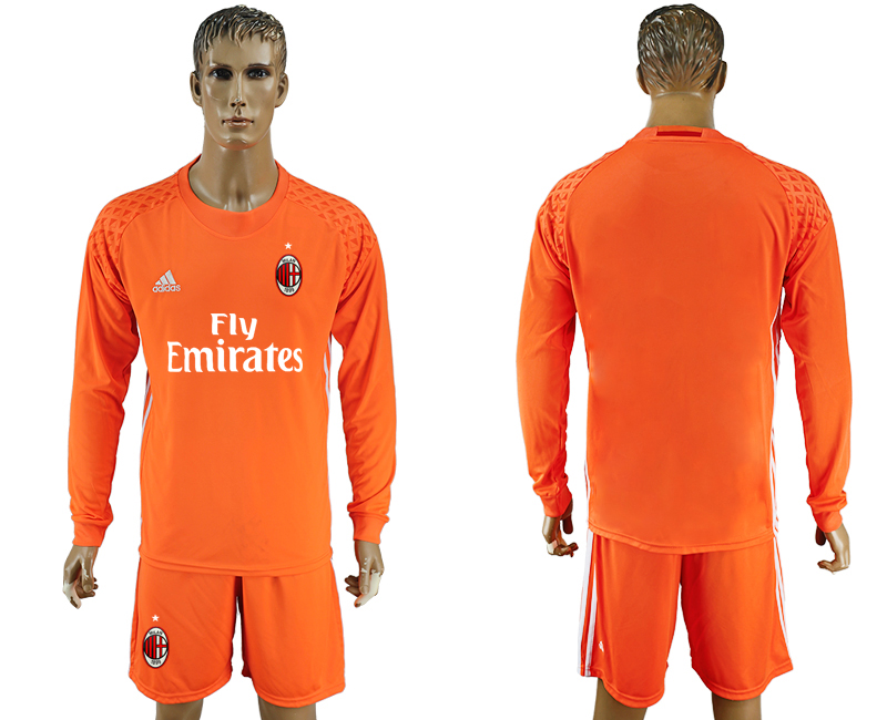2016-17 AC Milan Orange Goalkeeper Long Sleeve Soccer Jersey