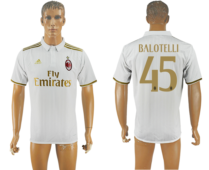 2016-17 AC Milan 45 BALOTELLI Away Thailand Soccer Jersey 2016-17 AC Milan 45 BALOTELLI Away Thailand Soccer Jersey