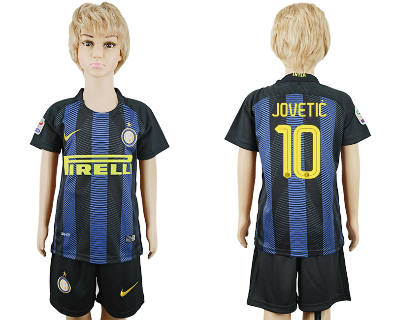 2016-17 Inter Milan 10 JOVETIC Home Youth Soccer Jersey