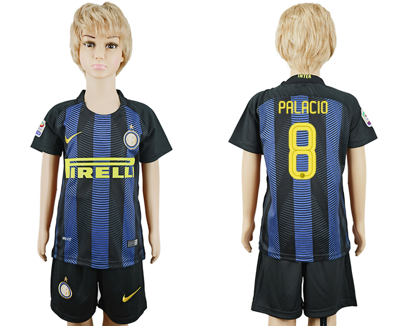 2016-17 Inter Milan 8 PALACIO Home Youth Soccer Jersey