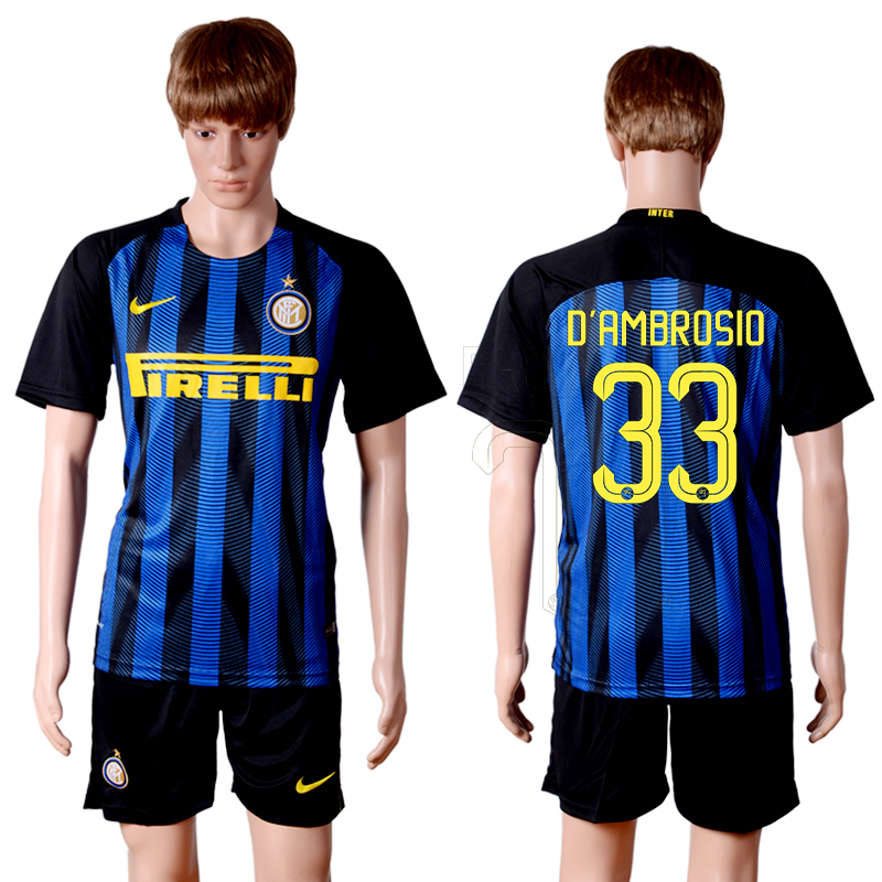 2016-17 Inter Milan 33 D AMBROSIO Home Soccer Jersey