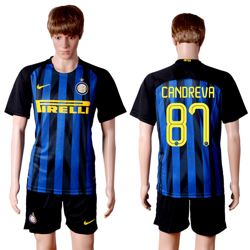 2016-17 Inter Milan 87 CANDREVA Home Soccer Jersey 2016-17 Inter Milan 87 CANDREVA Home Soccer Jersey