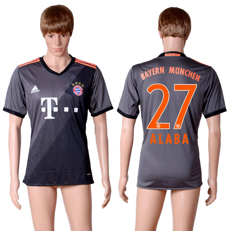2016-17 Bayern Munich 27 ALABA Away Thailand Soccer Jersey