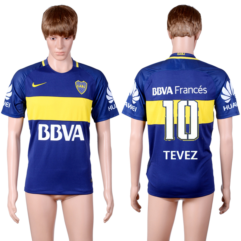2016-17 Boca Juniors 10 TEVEZ Home Thailand Soccer Jersey