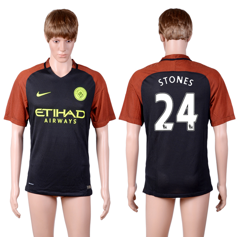 2016-17 Manchester City 24 STONES Away Thailand Soccer Jersey