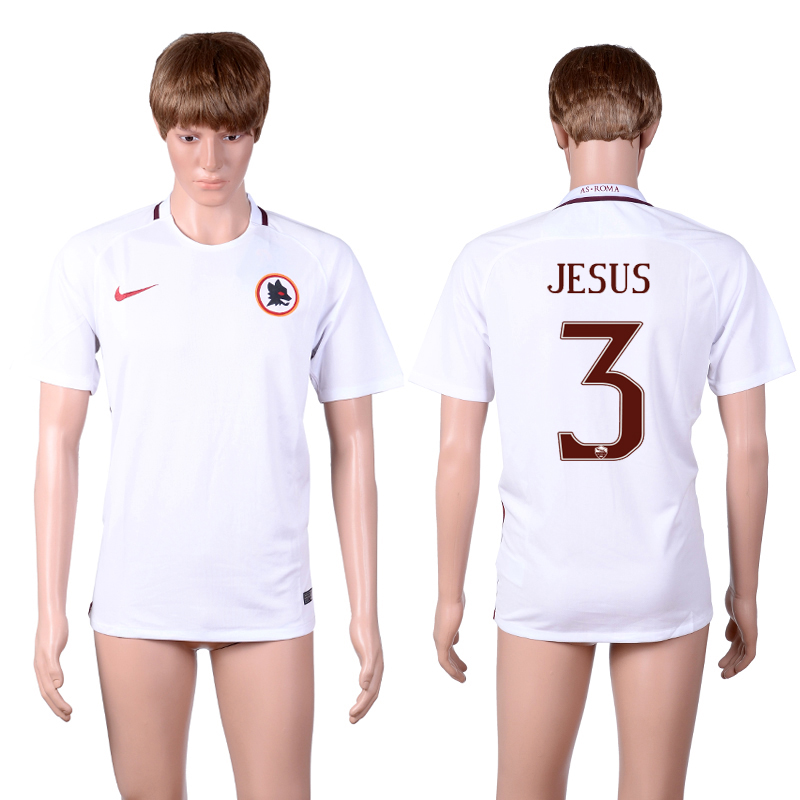 2016-17 Roma 3 JESUS Away Thailand Soccer Jersey