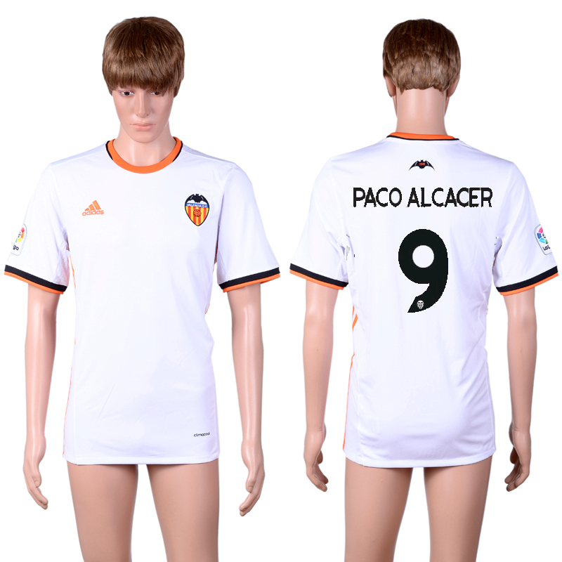 2016-17 Valencia 9 PACO ALCACER Home Thailand Soccer Jersey