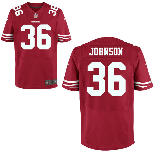 Nike 49ers 36 Donte Johnson Red Elite Jersey
