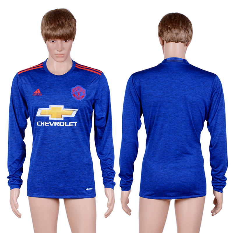 2016-17 Manchester United Away Long Sleeve Thailand Soccer Jersey