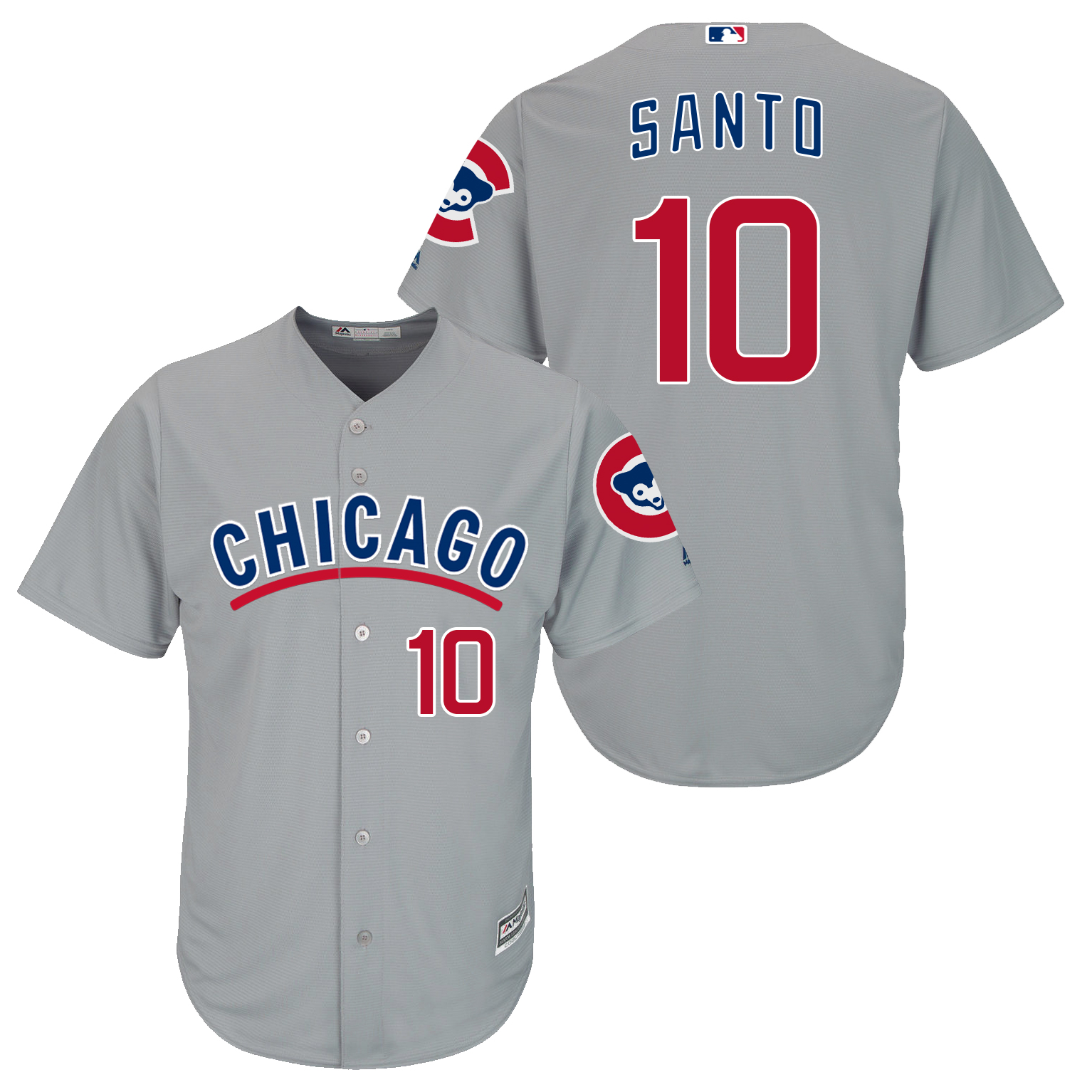 Cubs 10 Ron Santo Grey New Cool Base Jersey