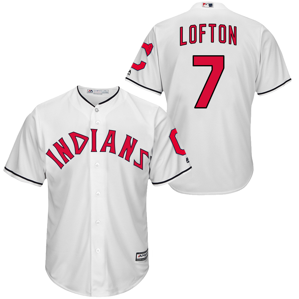 Indians 7 Kenny Lofton White New Cool Base Jersey