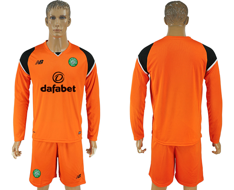 2016-17 Celtics Orange Goalkeeper Long Sleeve Soccer Jersey