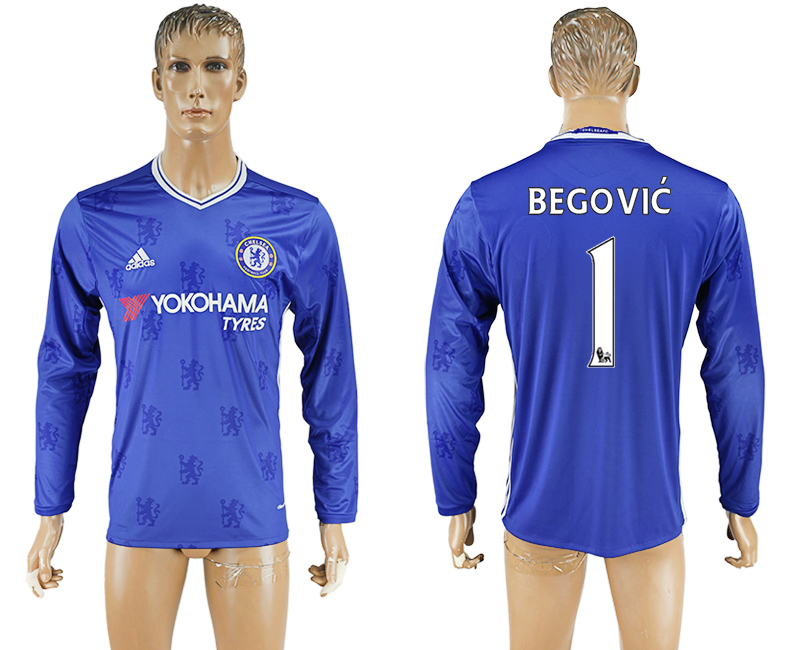 2016-17 Chelsea 1 BEGOVIC Home Long Sleeve Thailand Soccer Jersey