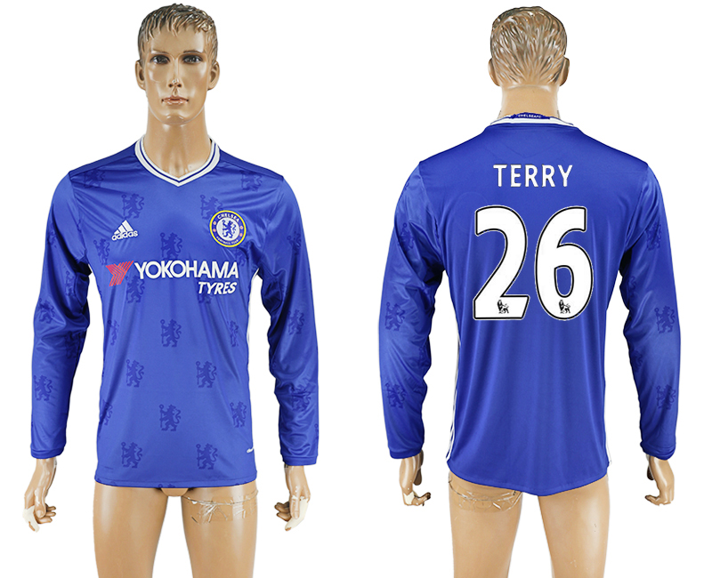 2016-17 Chelsea 26 TERRY Home Long Sleeve Thailand Soccer Jersey