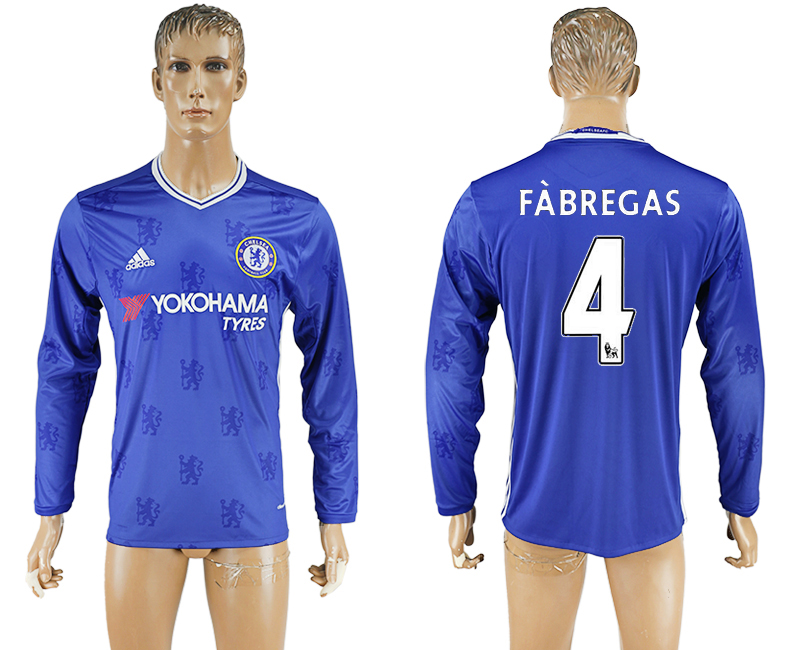 2016-17 Chelsea 4 FABREGAS Home Long Sleeve Thailand Soccer Jersey
