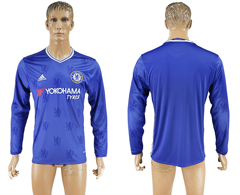 2016-17 Chelsea Home Long Sleeve Thailand Soccer Jersey