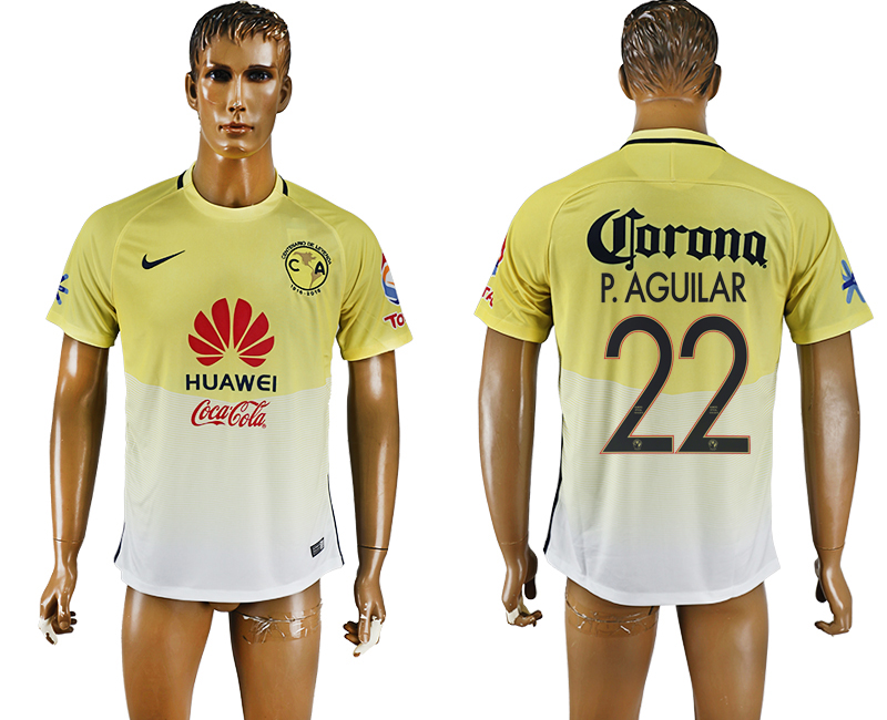 2016-17 Club America 22 P.AGUILAR Home Thailand Soccer Jersey