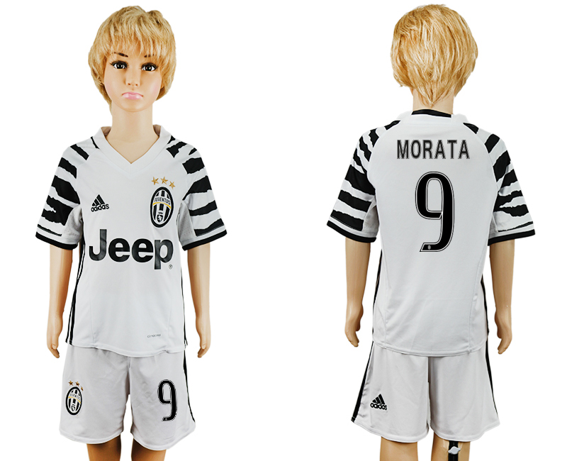 2016-17 Juventus 9 MORATA Third Away Youth Soccer Jersey