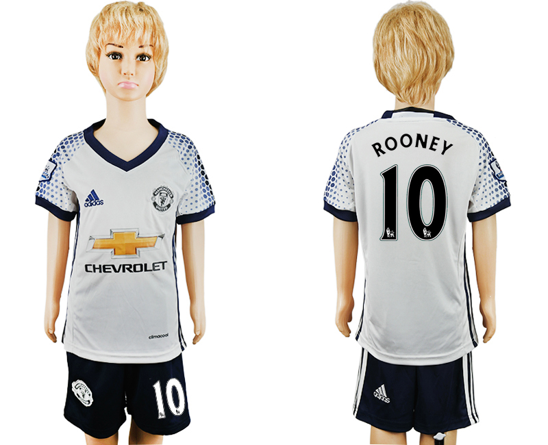 2016-17 Manchester United 10 ROONEY Third Away Youth Soccer Jersey