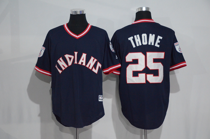 Indians 25 Jim Thome Navy New Cool Base Jersey