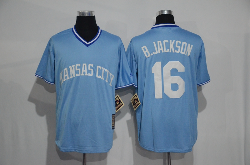 Royals 16 Bo Jackson Light Blue Throwback Jersey