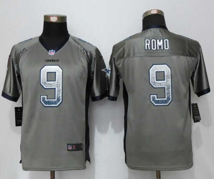 Nike Cowboys 9 Tony Romo Grey Drift Fashion Youth Jersey