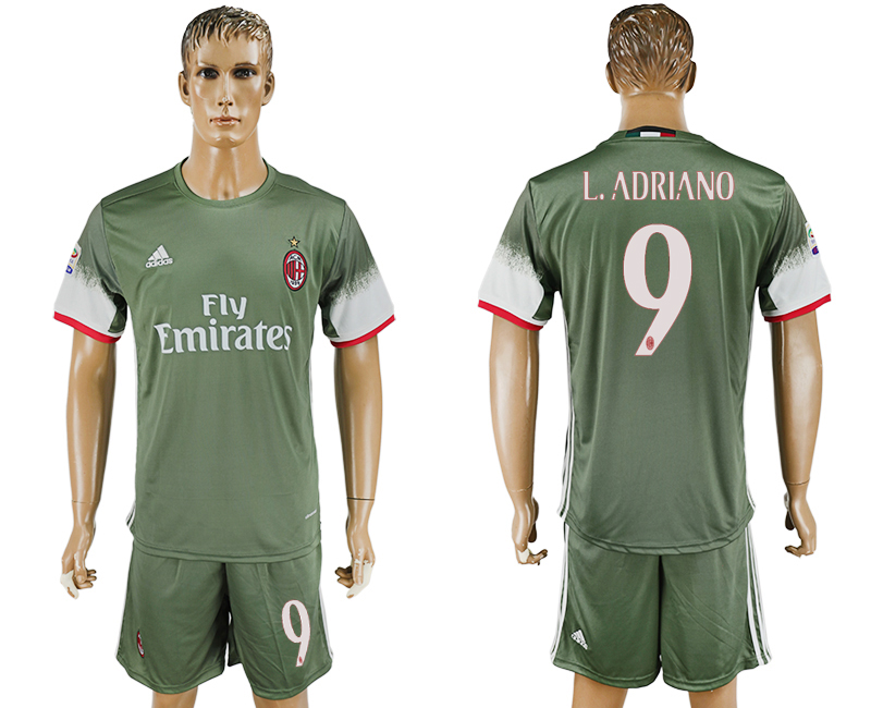 2016-17 AC Milan 9 L.ADRIANO Third Away Soccer Jersey