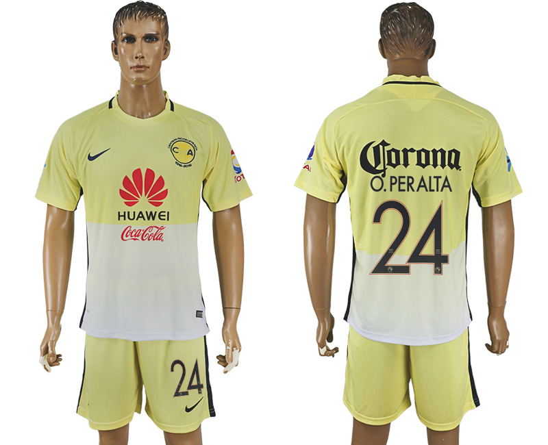 2016-17 Club America 24 O.PERALTA Home Soccer Jersey