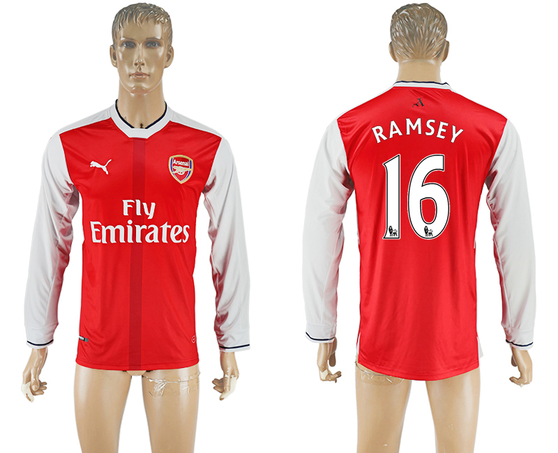 2016-17 Arsenal 16 RAMSEY Home Long Sleeve Thailand Soccer Jersey