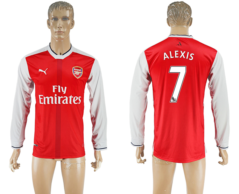 2016-17 Arsenal 7 ALEXIS Home Long Sleeve Thailand Soccer Jersey