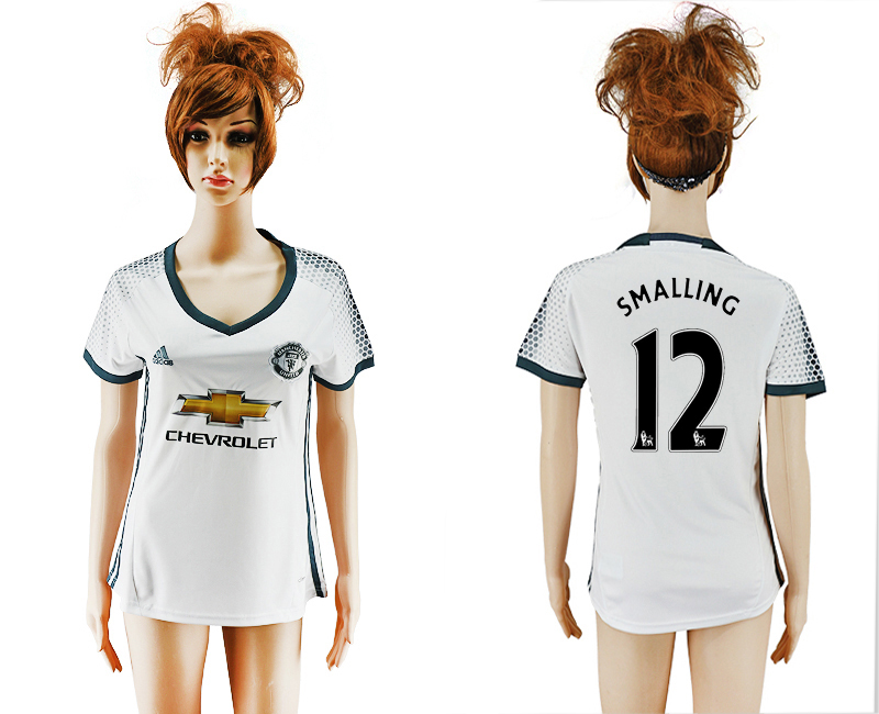 2016-17 Manchester United 12 SMALLING Third Away Women Soccer Jersey