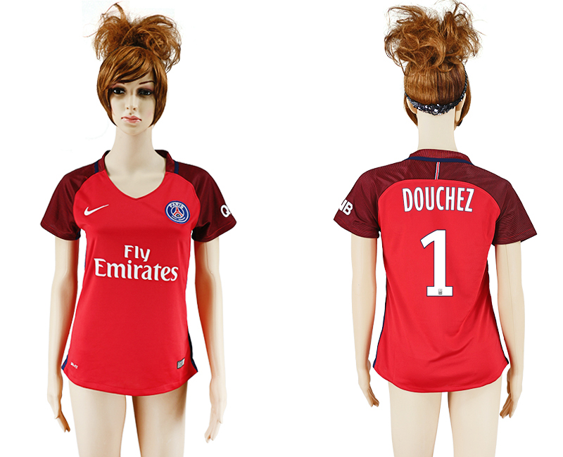 2016-17 Paris Saint-Germain 1 DOUCHEZ Away Women Soccer Jersey