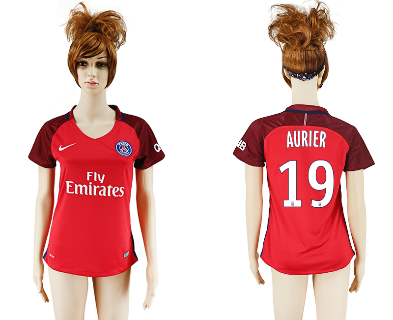 2016-17 Paris Saint-Germain 19 AURIER Away Women Soccer Jersey 2016-17 Paris Saint-Germain 19 AURIER Away Women Soccer Jersey