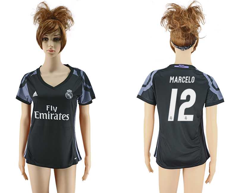 2016-17 Real Madrid 12 MARCELO Third Away Women Soccer Jersey