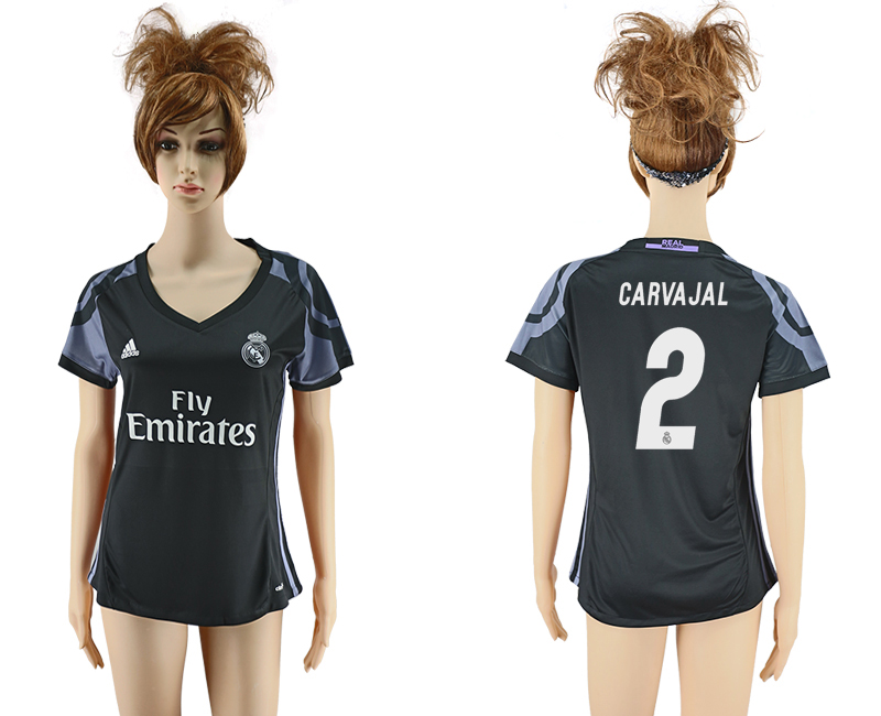 2016-17 Real Madrid 2 CARVAJAL Third Away Women Soccer Jersey