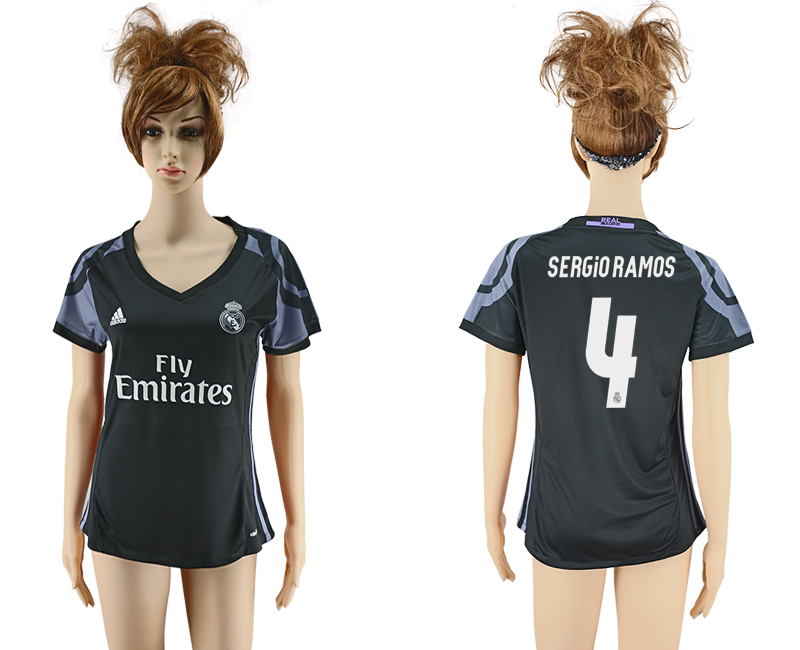 2016-17 Real Madrid 4 SERGIORAMOS Third Away Women Soccer Jersey 2016-17 Real Madrid 4 SERGIORAMOS Third Away Women Soccer Jersey
