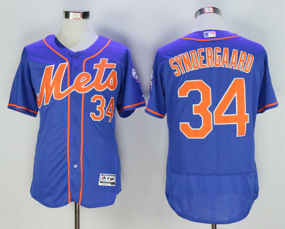 Mets 34 Noah Syndergaard Blue Flexbase Jersey