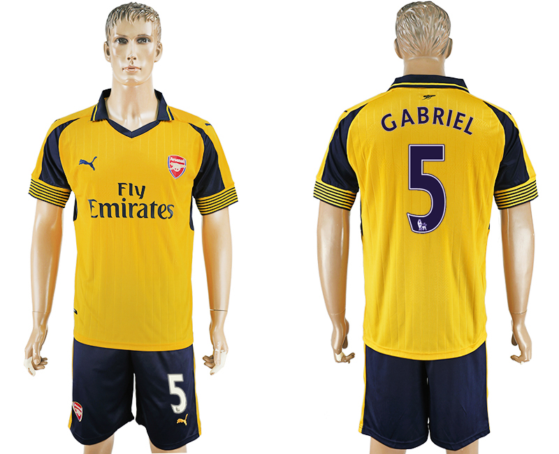 2016-17 Arsenal 5 GABRIEL Away Soccer Jersey