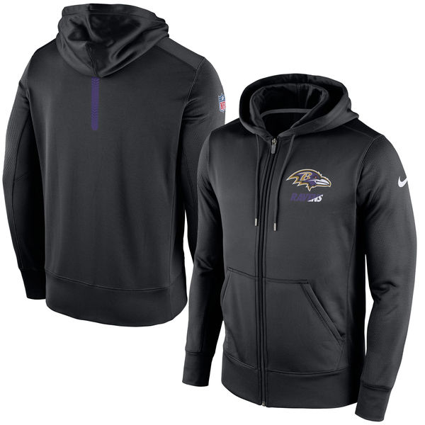 Nike Baltimore Ravens Black Sideline Full Zip Performance Hoodie
