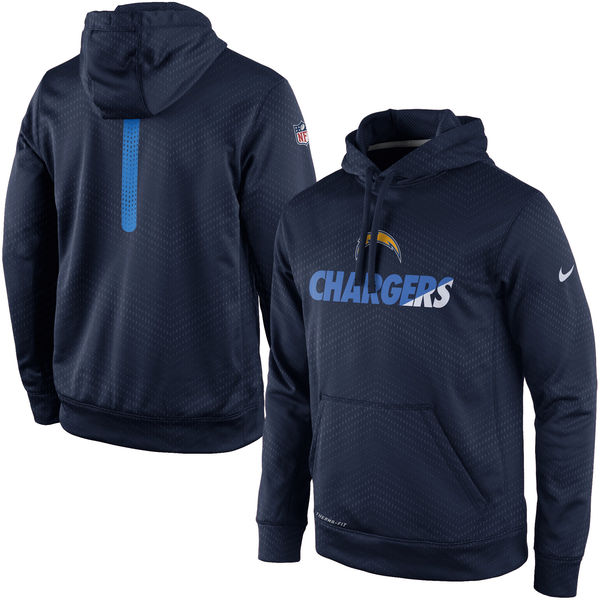 Nike San Diego Chargers Navy Sideline Fleece Therma Fit Pullover Hoodie