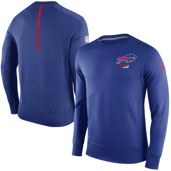 Nike Buffalo Bills Royal 2015 Sideline Crew Fleece Performance Sweatshirt